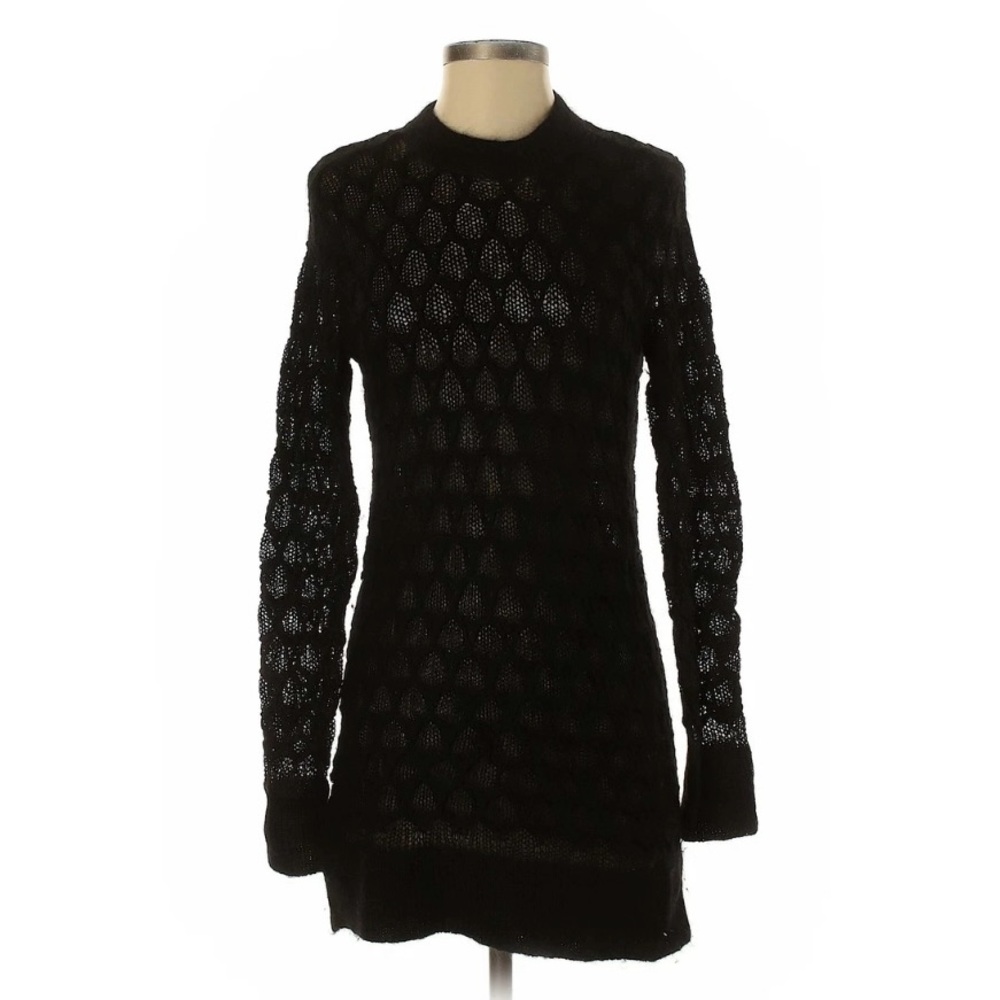 Helmut Lang Black Textured Pullover Sweater